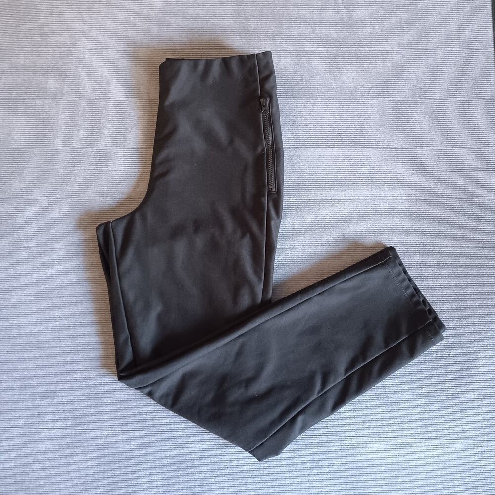 HFX Winter Tech Pants Size Med Black Fleece Lined Zip Pockets Thermal Hiking